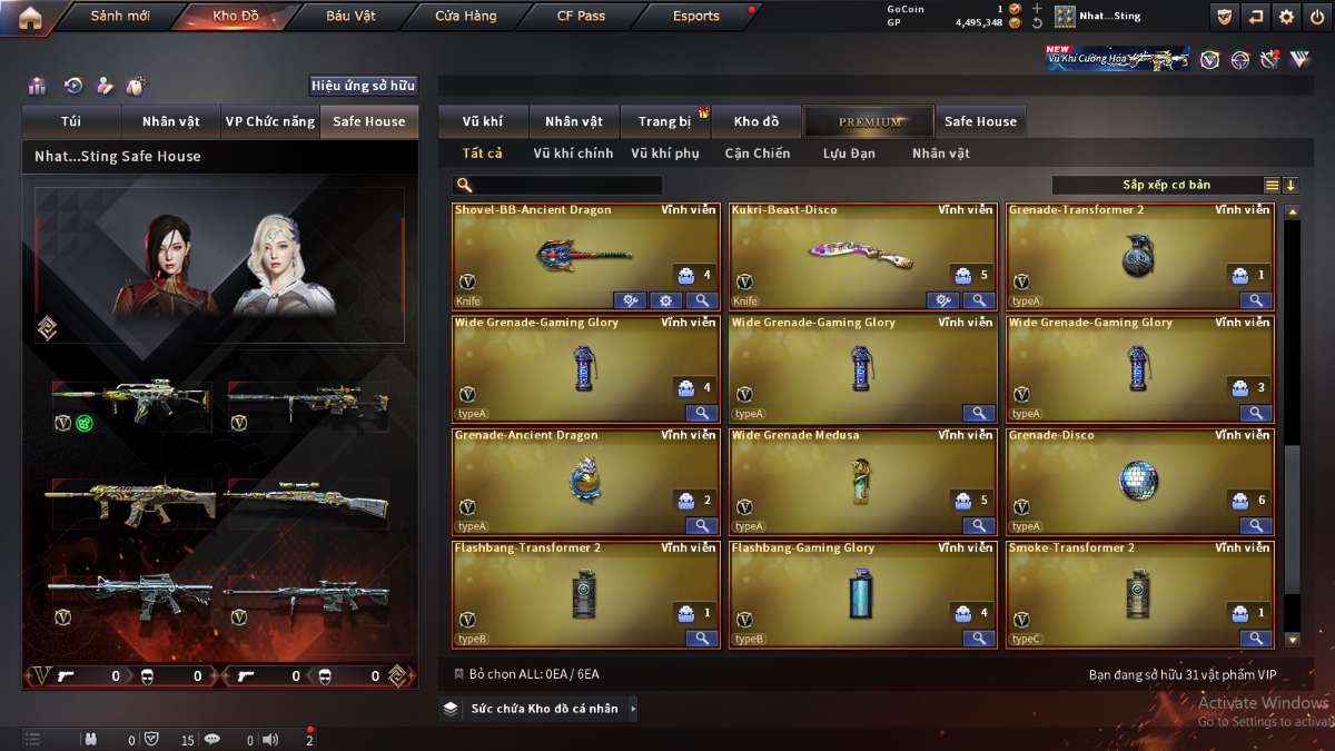 shop acc cf uy tin gia re